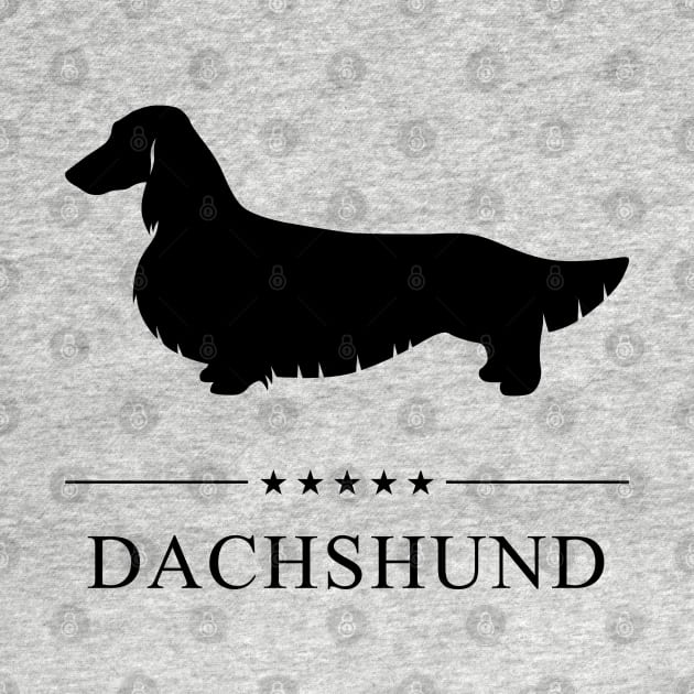 Long Haired Dachshund Black Silhouette by millersye